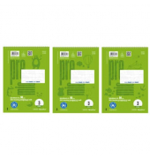 Notizblock 040741003, Lineatur 3 | doppellinien / Lineatur 3, A5, 90g, grün, 40 Blatt